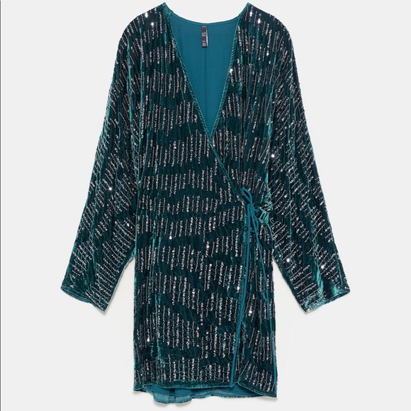 ZARA Sequined Velvet Dress - Picture 8 of 8